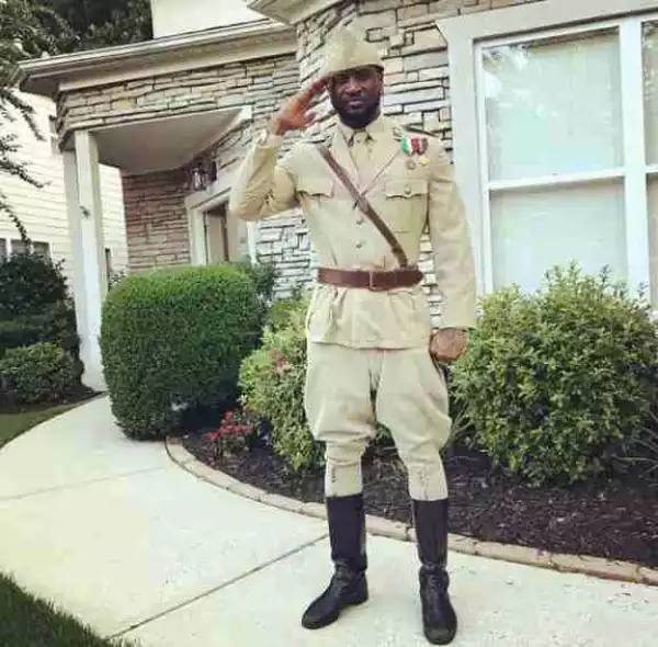 Peter Okoye Kits Up As A World War 2 Soldier For Photoshoot (Photos)